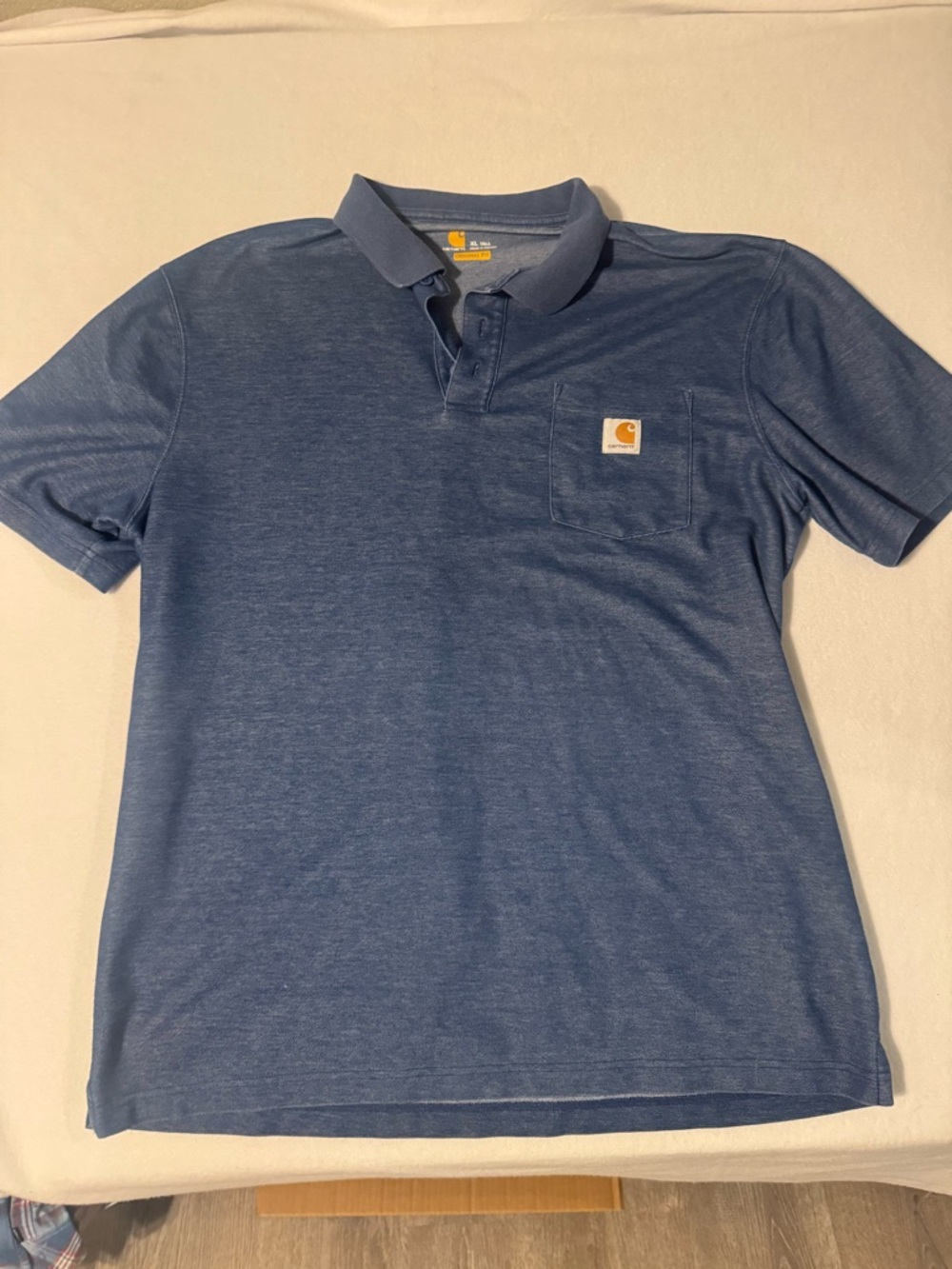 Carhartt Men’s Heather Navy Short-Sleeve Polo